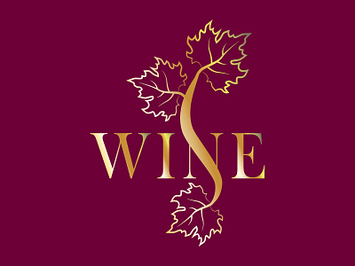 Wine logo for design Leaves with word word