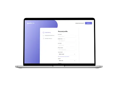 Account Creation accountcreation design minimal onboarding purple software steps taskmanagement uidesign uxdesign