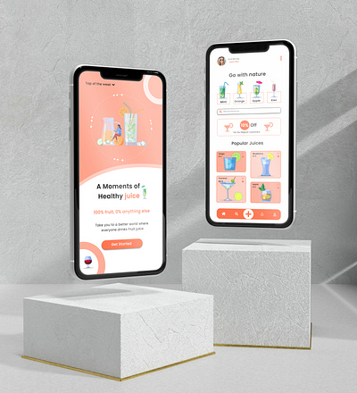 Fruit Juice Mobile App app design fruitapp graphic design illustration likeit mobileapp ui ux