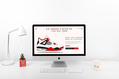 Nike Air Jordan 4 Retro OG 'Fire Red' 2020 Landing Page (Light) adobe xd air jordan app design branding design design inspiration fashion fashion website figma graphic design nike shoe website shoes ui ux ux design website design