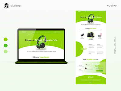 Redesign Landing Page Robot branding design dribbble landingpage page portofolio product redesign robot ui uiux ux website