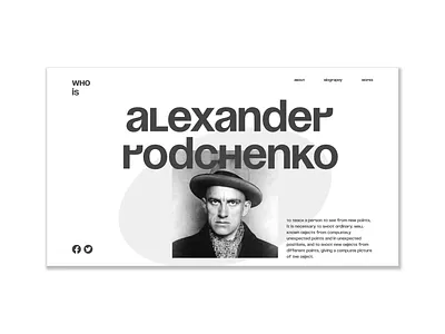 Alexander Rodchenko landing main frame design graphic design landingpage typography