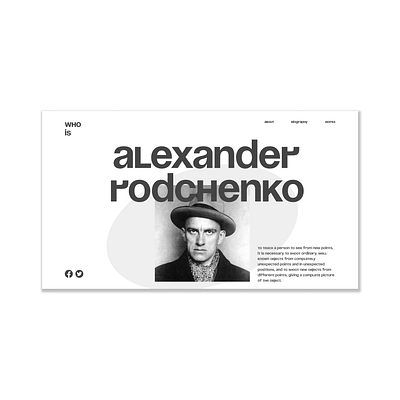 Alexander Rodchenko landing main frame design graphic design landingpage typography