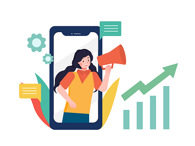Social Media Marketing Illustration app art artist branding design illust illustration illustrator logo socialmedia typography ui ui illustration ux vector vector art