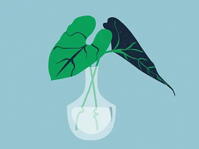 Plantita blue cute design drawing garden gardening green hobbies icon illustration indoors monstera pattern plant procreate simple texture vector