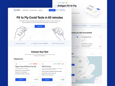 Corona Test Centre clean corona covid 19 covid tests design medical ui ux web development webflow