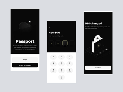 Passport - Community-Driven DeFi Application app app design apple blockchain crypto dailyui defi figma illustration inspiration ios iphone isometric logo minimal mobile ui modern ui uiux