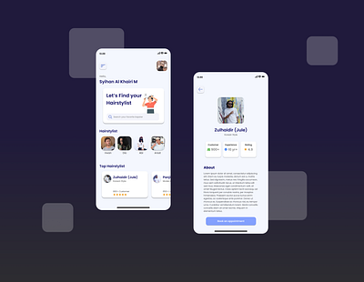 Hairstylist Book Appointment app design ui ux