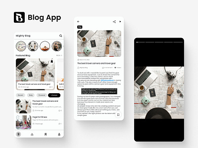 MightyBlogger android app appdesign blog blogger design flutter graphic design ios ui