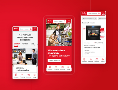 Amica agency amica appliances design e commerce ecommerce golden goldengrid grid home red shop store ui ux