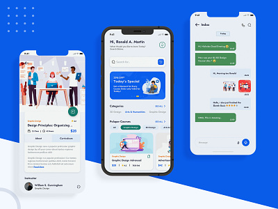 E-learning Mobile App UI Kit android app creative dashboard design elearning figma illustration ios app landing page learning minimal online course sketch ui ui design uidesign uikit