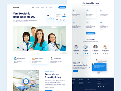 Medical Website Landing Page animation clinic landing dantal dentist design doctor landing graphic design health health landing hero section hospital landing page medical medical landing pages medical website medicine landing ui ui ux website