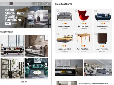 FURNITUR - Ecommerce Landing Page app app design design typography ui ux web design