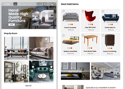 FURNITUR - Ecommerce Landing Page app app design design typography ui ux web design