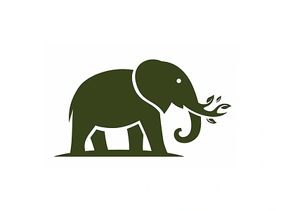 green elephant africa elephant green logo safari tree