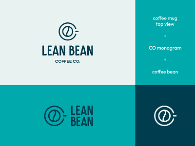 Lean Bean Coffee - Final Logo abstract brand identity cafe coffee coffee cup coffee logo cup letters logo logo design modern