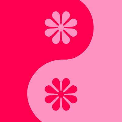 Balance adobe balance color design flowers fun graphic design icons illustration illustrator ipad pink playful vector yin yang