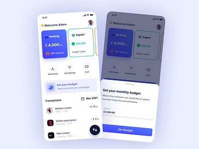 Transaction history for banking app design finance minimal product design ui ux