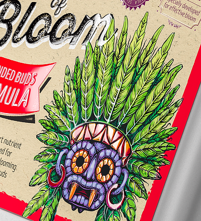 Master Bloom 3d visualization aztec bloom illustration label labeldesign