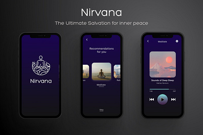 Nirvana app branding design graphic design illustration logo typography ui ux vector