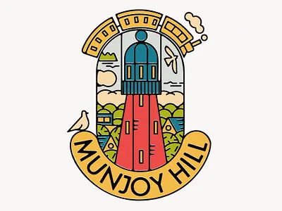 Munjoy Hill Seal design illustration texture