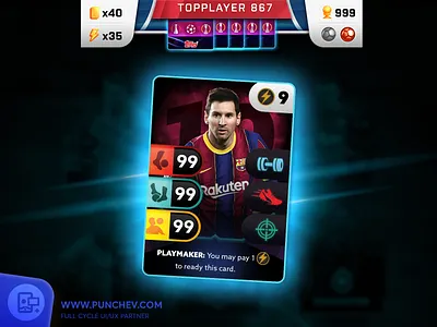 Topps Total Football functional ui game user interface ui ui design