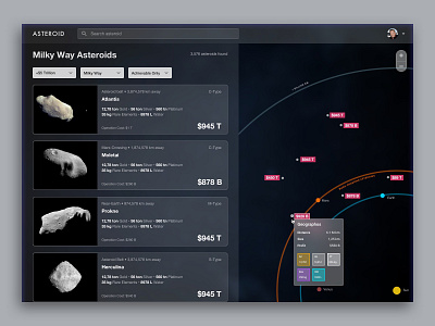 Asteroids Airbnb design product design ui ui design ux