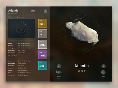 Asteroid hunting product design ui ui design