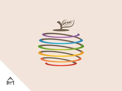 Spiral Apple Custom Logo abstract apple logo abstract food logo abstract fruit logo abstract restaurant logo agriculture logo biotechnology logo brand identity colorful food logo colorful fruit logo colorful spiral logo creative food logo creative fruit logo custom food logo custom fruit logo fruit farm logo fruit helix logo fruit vortex logo organic food logo spiral fruit logo vector logo design