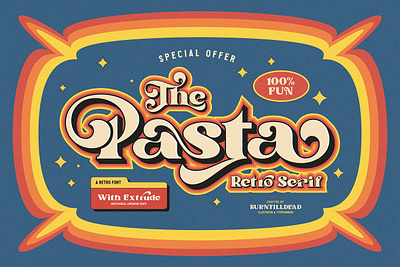 Free Pasta Display Font 70s 80s bold classic dance display font fat fat font fun hits lettering letters logo font retro retro font trendy type design typeface typography vintage