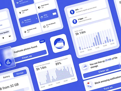 Cleaner Pro design and branding system app branding cleaner creative design design system figma ui ux