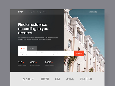 Another exploration for Real Estate Design agency graphic design landing page properthy management real estate real estate design realestate residence ui ui website ux ux design web design website