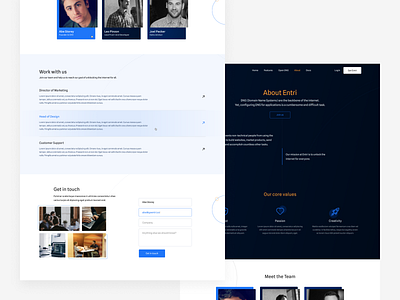 Entri App | About & Careers about us agency careers clean design design studio domain server domain site entri app join us landing page light mode mail service minimal ui section server ui website