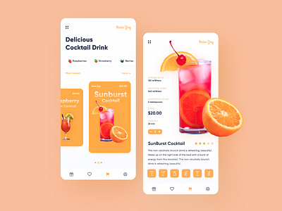 Thrive Zing Drinks App app app design application delevery design figma fresh fruit app fruit juice glass juice mobile mobile app orange order ui ui design ux web
