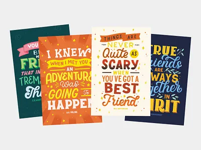 Postcards for OwlCrate Jr. books card design children illustration greeting cards handlettering illustration kids illustration lettering lettering art literature quote postcard typography
