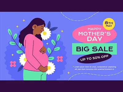 Mother's Day Sale Banner family illustr illustration maternity may mom mothers day sale banner