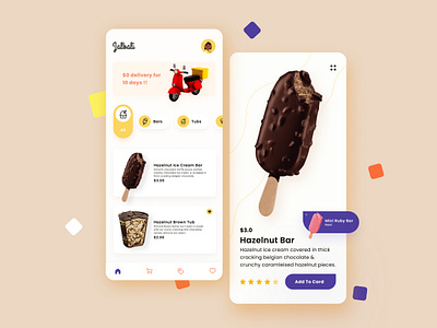 Jalbali Candy App app design application candy chocolate delivery design figma food ice cream ice cream shop mobile app mobile app design order restaurants shop ui ui design ux vanilla
