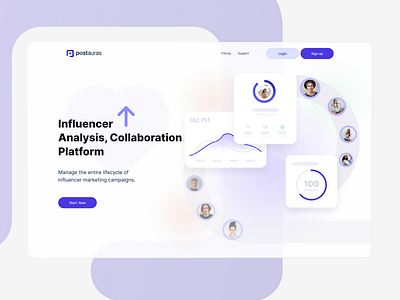 Postauras influencer analysis tool landing page 3d animation app app design application branding design figma graphic design illustration illustrator logo mobile app motion graphics ui ui design uidesign uiux ux uxui