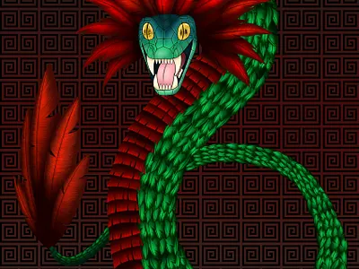 Kukulkán digitalillustration illustration kukulkan maya paintoolsai