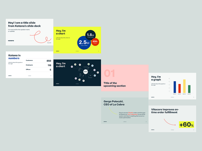 Katana - Slides charts graphs presentation quote rebrand rebranding slide slide deck slides