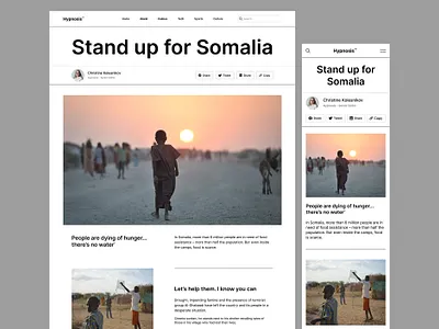 🌟 Free Figma News Article Template article page blog clean landing page magazine minimalism neobrutalism news somalia ux web design