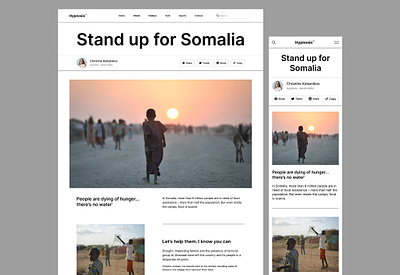 Article Page for News Blog Magazine article page blog clean landing page magazine minimalism news somalia web design