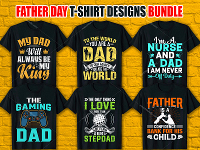 Father Day T-Shirt Design Bundle. apparel clothes clothingbrand design fashion father day father day mockup father day t shirt father day t shirt design father day t shirt vintage father day vector illustration logo merchbyamazon tshirt