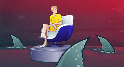 Shark Tank Judge Scammed editorial illustration illustrator photoshop podcast