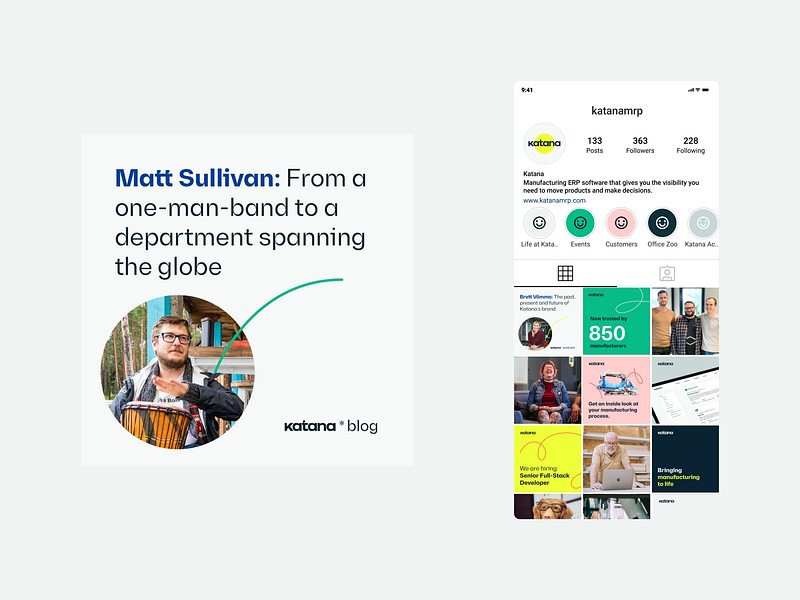 Katana - Social blog erp instagram katana manufacturing mrp rebrand rebranding social social media template