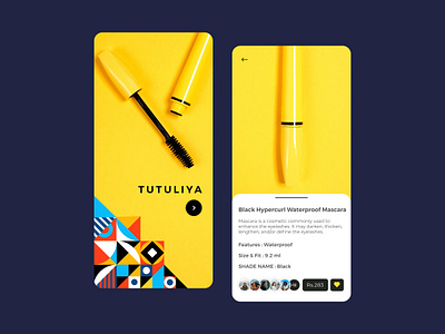 Tutulia Makeup App app application beauty creative design detail e commerce eye care figma illustration mackup minimalist mobile screen product screen skin care splash tutuliya ui ux