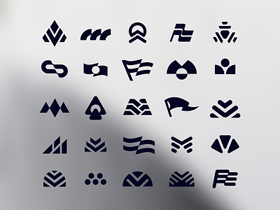 Shapes & Symbols branding flag icon letyter logo m monogram set shape symbol