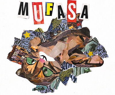 Mufasa cats collage illustration magazine traditional