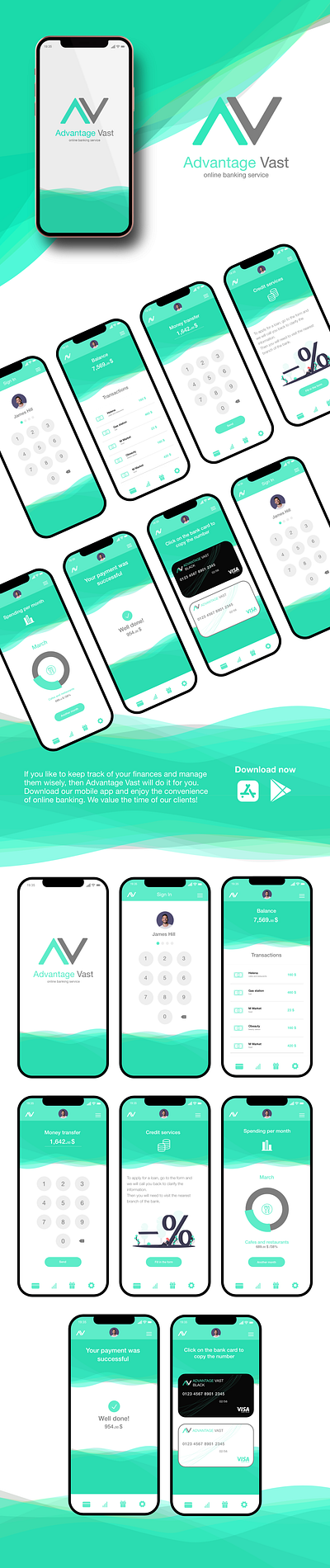 Advantage Vast app app design application branding design illustration logo ui vector web web application webdesign website