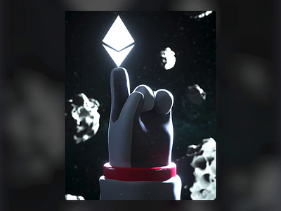 ETH In Space 3d artwork cinema 4d concept art crypto ethereum nft redshift
